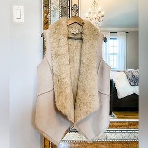 LOFT Faux Fur & Suede Vest - Size Small